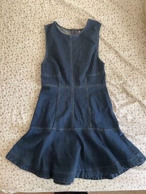 Free People RARE Sleeveless Dark Denim Fit-and-Flare Dress Size 4